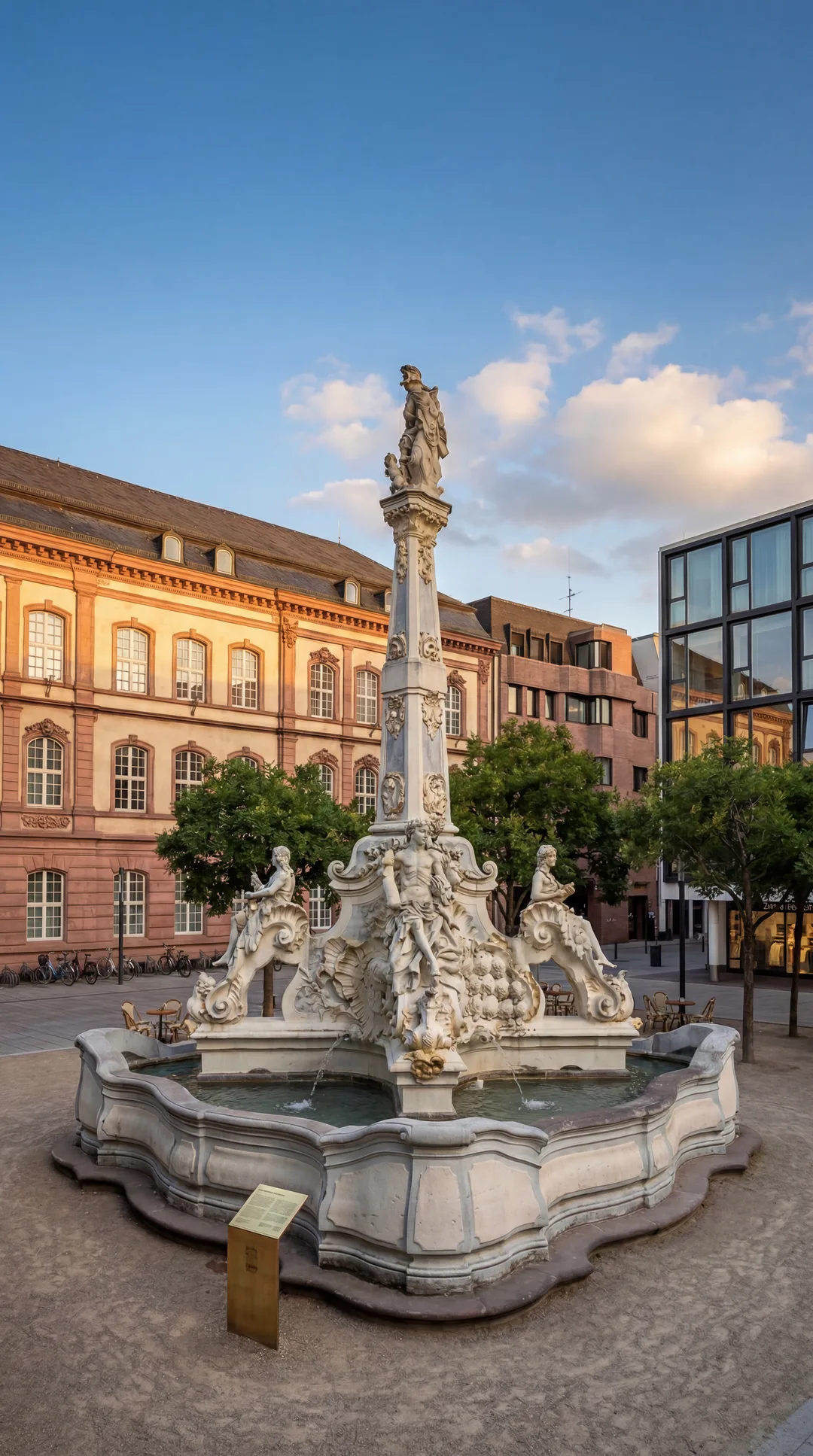 Der Sankt-Georgs-Brunnen auf dem Kornmarkt in Trier.