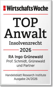 WirtschaftsWoche TOP Anwalt Insolvenzrecht 2026 – RA Ingo Grünewald